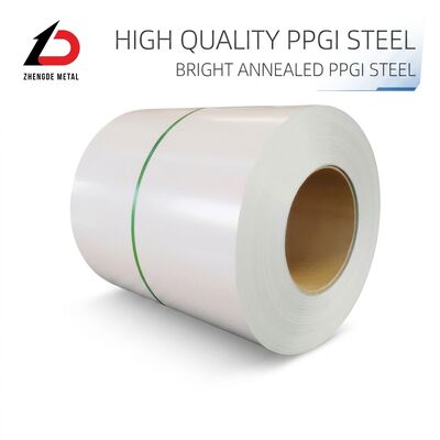 Bobine d'acier PPGI à bord fendu avec couche de zinc Z40~Z275 et revêtement de peinture 15-20 Um pour applications industrielles